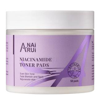 ANAIRUI Niacinamide Toner Pads for Facial Radiance, Even Skin Tone, and Reducing Blemishes & Spots – 50 Pads