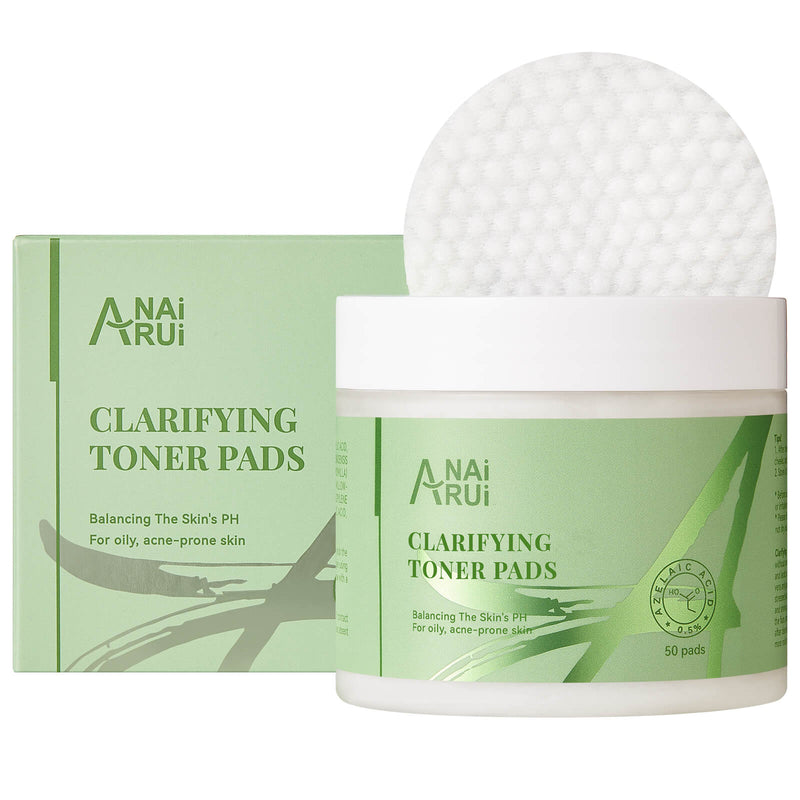 ANAIRUI Clarifying Toner Pads for Face, with Lactic Acid, Salicylic Acid, Witch Hazel for Exfoliating, Acne, Balancing Skin&