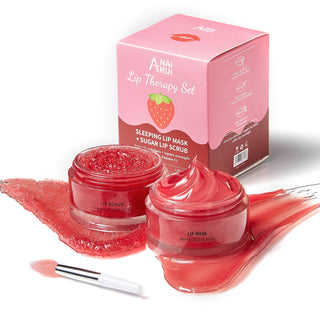 ANAIRUI Berries Lip Care Kit for Lip Treatment, Dry Chapped Cracked Lips Repair, Hydrating & Exfoliating