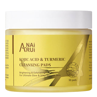 ANAIRUI Turmeric Kojic Acid Cleansing Pads for Dark Spots, Face Deep Cleansing-50 Pads