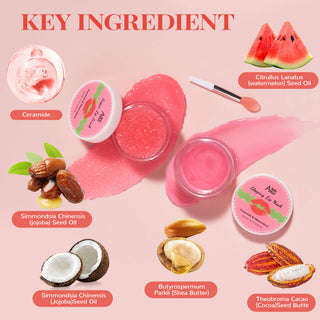 ANAIRUI Watermelon Lip Care Kit for Hydrating, Softening & Repairing Dry, Chapped, Cracked Lips