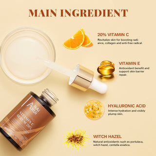 ANAIRUI 20% Vitamin C Serum for Brightening Skin, Increasing Firmness, Reducing Fine Lines, Wrinkles & Dark Spots - 1FL.Oz