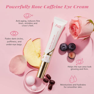 ANAIRUI Rose Caffeine Eye Cream for Dark Circles, Hydrating, Firming - 0.5 FL.OZ