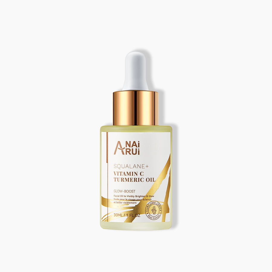 ANAIRUI Olio di curcuma con squalano vegetale e vitamina C per schiarire la pelle sbiadire le macchie scure 30 ml