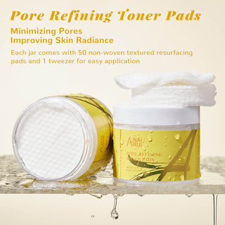 ANAIRUI Pore Refining Pads for Exfoliation, Minimizing Pores, and Improving Skin Tone – 50 Pads