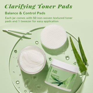 ANAIRUI Clarifying Toner Pads for Exfoliating, Clearing Acne & Blemishes, and Balancing Skin's pH – 50 Pads