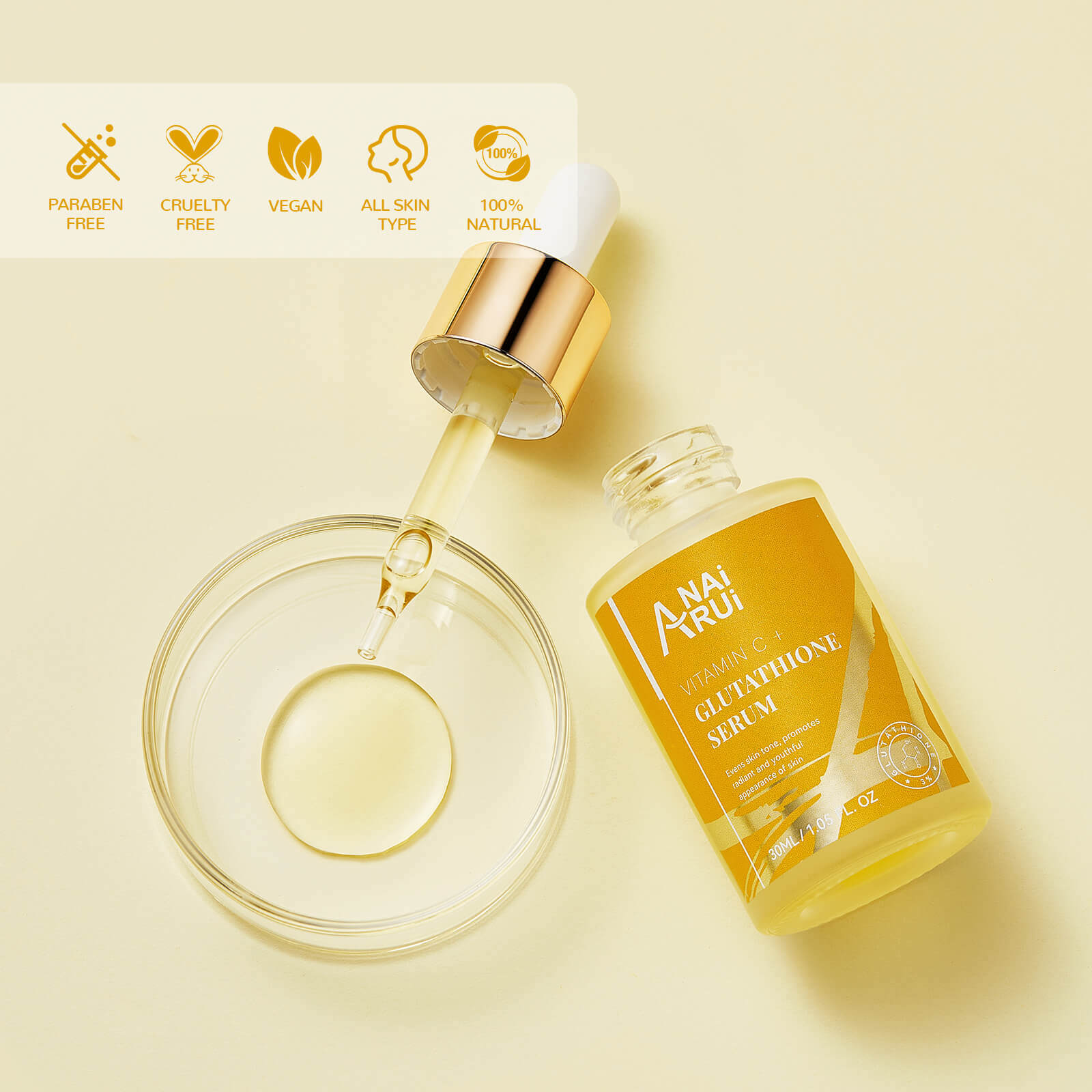ANAIRUI Vitamin C Glutathione Serum for Dark Spots, Improves Skin Tone ANAIRUI Vitamin C Glutathione Serum for Dark Spots, Improves Skin Tone