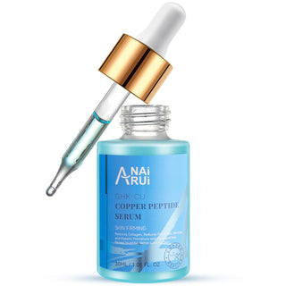 ANAIRUI Copper Peptides GHK-Cu Serum for Anti-Aging, Reduces Fine Lines & Wrinkles, Repairs Damaged Skin, and Enhances Radiance - 1 FL.OZ