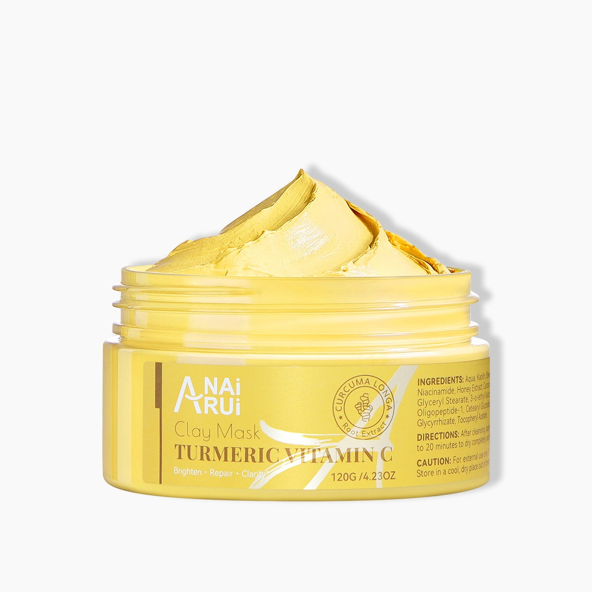 ANAIRUI Maschera viso all'argilla con vitamina C alla curcuma per iperpigmentazione, maschera per illuminare le macchie scure 120 g