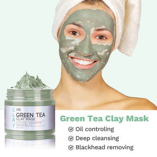 ANAIRUI anti-aging gezichtsmasker set (kurkuma gezichtsmasker, groene thee klei gezichtsmasker, dode zee mineralen moddermasker) 210g 7.5 oz