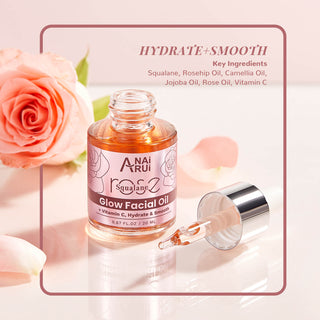 ANAIRUI Rose Facial Skin Care Set with Squalane Clay Mask, Rose Vitamin C Face Oil, Rosewater Foam Cleanser