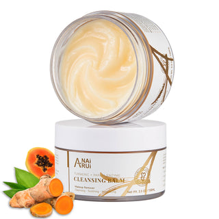 ANAIRUI Turmeric Vitamin C Face Cleansing Balm for Makeup Removal, Exfoliation, and Nourishing Skin - 3.5 OZ