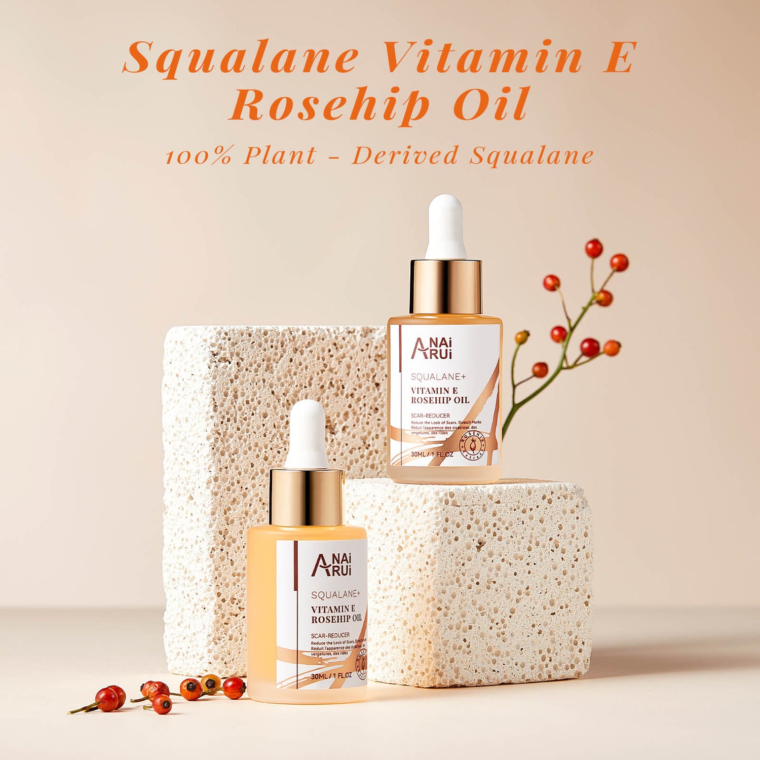 ANAIRUI Squalane + Vitamin E Rosehip Oil