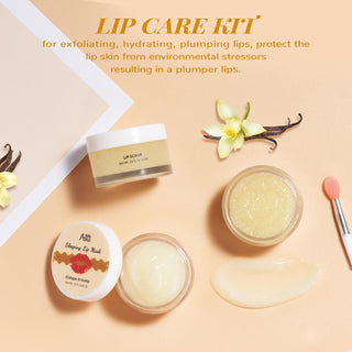 ANAIRUI Vanilla Lip Care Kit for Repairing Dry Chapped Cracked Lips, Reduces Fine Lines and Brightens Dark Lips