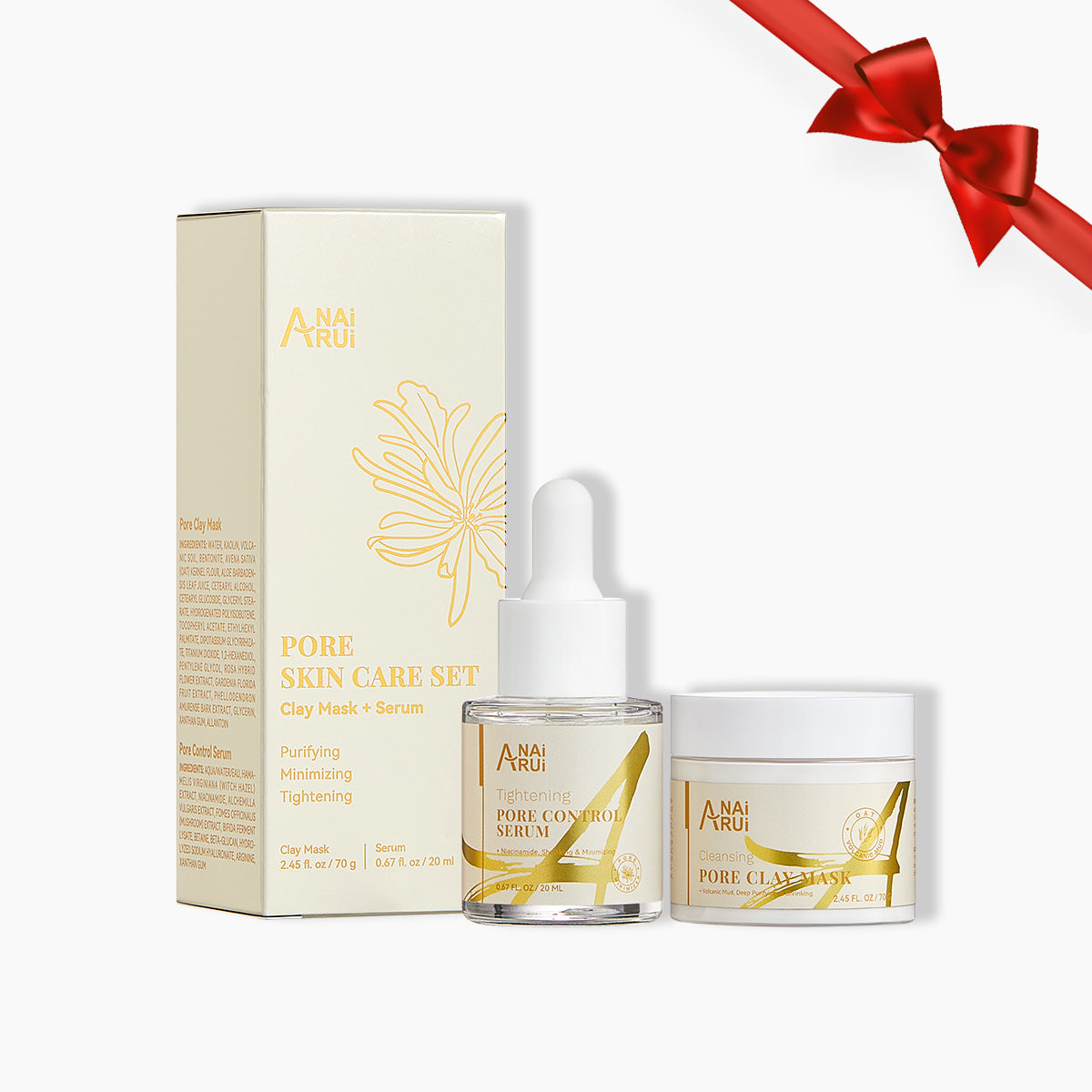 ANAIRUI Pore Skin Set-Clay Mask+Minimizing Serum