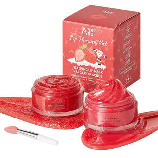 ANAIRUI Berries Lip Care Kit for Lip Treatment, Dry Chapped Cracked Lips Repair, Hydrating & Exfoliating