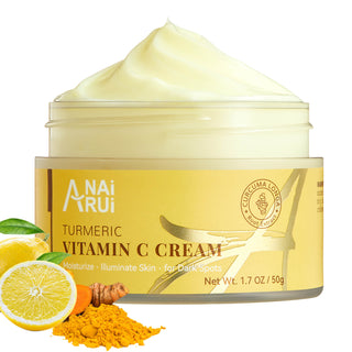 ANAIRUI Turmeric Vitamin C Cream for Dark Spots, Hydrating, Evening Tone - 50g