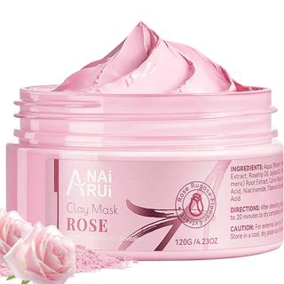 ANAIRUI Damascus Rose Pink Clay Gesichtsmaske zum Aufhellen und Befeuchten der Haut 120 g 3,52 oz